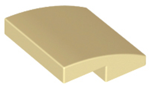 Slope, Curved 2x2 No Studs (Tan)