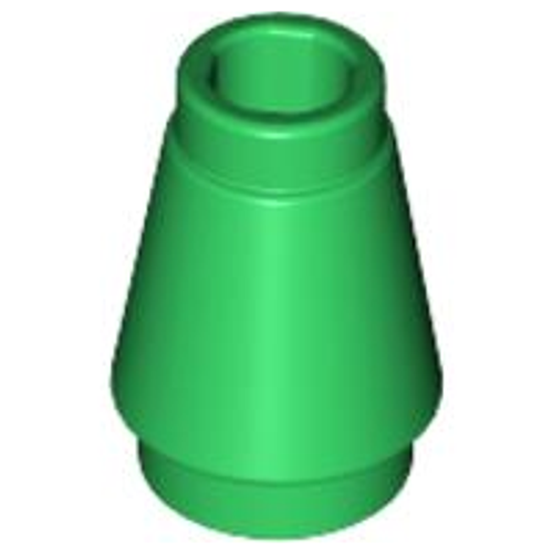 Cone 1x1 with Top Groove (Green)