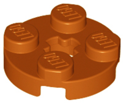 Plate, Round 2x2 with Axle Hole (Dark Orange)