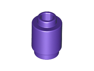Brick, Round 1x1 Open Stud (Dark Purple)