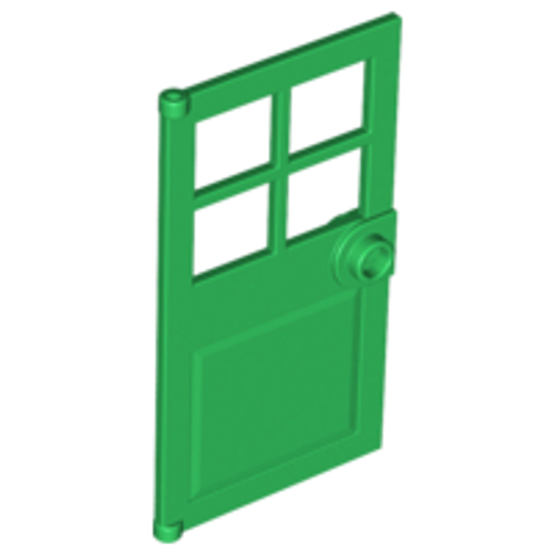 Door 1x4x6 with 4 Panes and Stud Handle (Green)