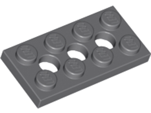 Technic, Plate 2x4 with 3 Holes (Dark Bluish Gray)