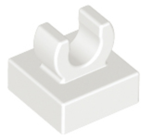 Tile, Modified 1x1 with Clip - Rounded Edges (White)