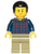 Dad - Dark Blue Plaid Button Shirt, Olive Green Legs, Black Hair Male with Coiled Texture (cty1017)