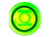 Tile, Round 1x1 with Black Circle and Bright Green Lantern Logo Pattern (Trans-Light Green)