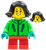 Child Girl, Bright Green Jacket, Black Hair, Red Short Legs (hol275)