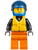 Powerboat Driver Male Minifigure, Crooked Smile with Brown Dimple (cty0542)