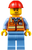 Orange Safety Vest with Reflective Stripes, Medium Blue Legs, Male Minifigure (air050)