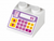 Slope 45 2x2 with Pink, Purple and Yellow Cash Register Pattern (White)