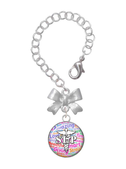 Silver Plated Domed Multi Color SLP - Bow Charm Accessory for Tumblers and Thermal Cups