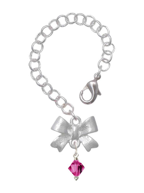 Fuchsia Crystal Bicone - Bow Charm Accessory for Tumblers and Thermal Cups