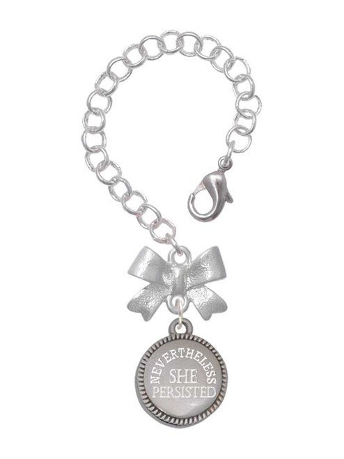 Stainless Steel Disc Nevertheless She Persisted - Bow Charm Accessory for Tumblers and Thermal Cups