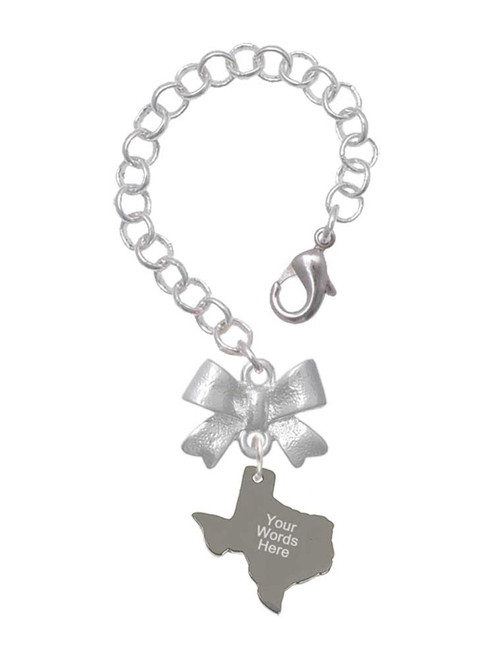 Stainless Steel Custom Engraved Texas - Bow Charm Accessory for Tumblers and Thermal Cups