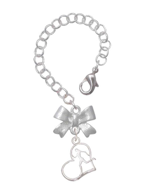 Two-tone Runner Silhouette in Heart - Bow Charm Accessory for Tumblers and Thermal Cups