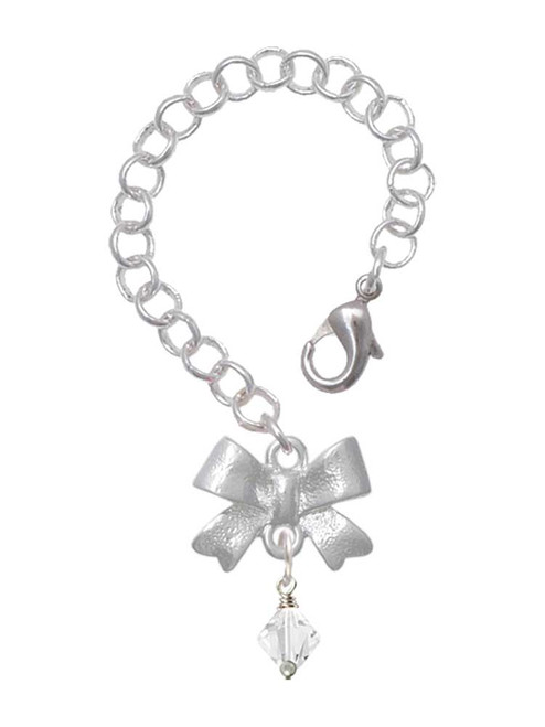 April - Clear Crystal Bicone - Bow Charm Accessory for Tumblers and Thermal Cups