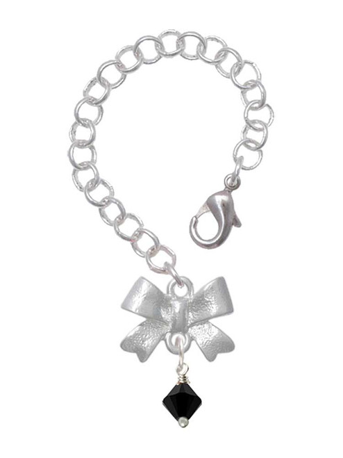 Black Crystal Bicone - Bow Charm Accessory for Tumblers and Thermal Cups