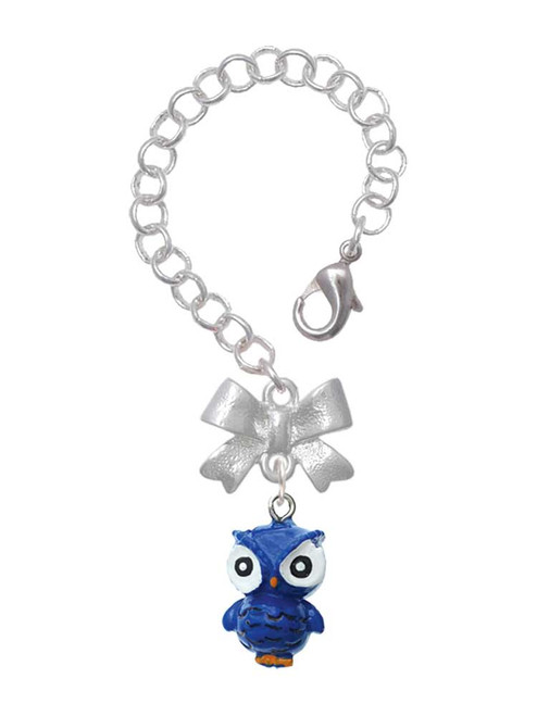 Resin Blue Snow Owl - Bow Charm Accessory for Tumblers and Thermal Cups