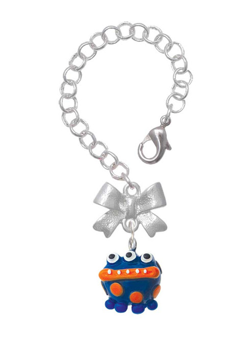 Resin Blue Alien with Orange Dots - Bow Charm Accessory for Tumblers and Thermal Cups