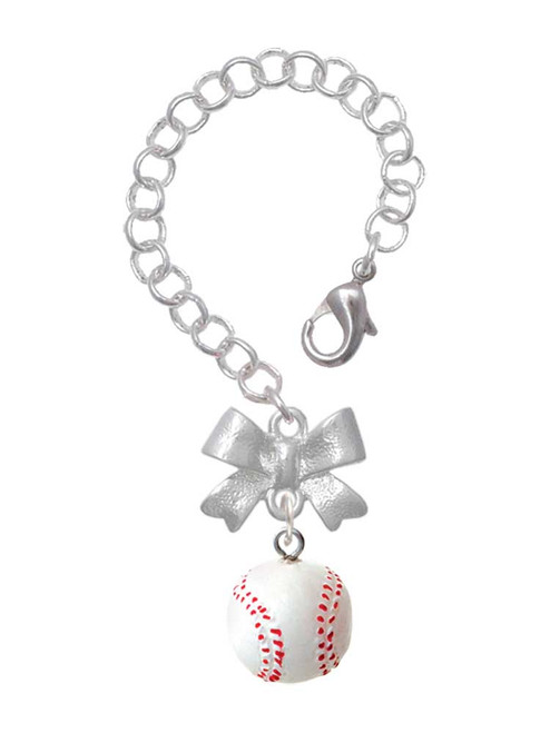 Resin 1/2" Baseball - Bow Charm Accessory for Tumblers and Thermal Cups