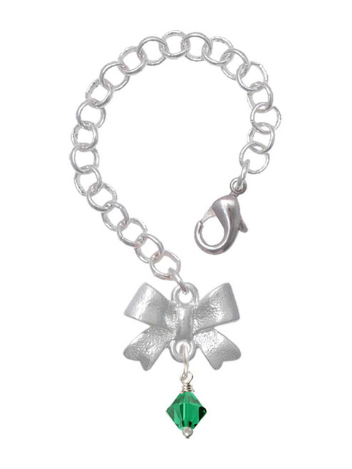 May - Green Crystal Bicone - Bow Charm Accessory for Tumblers and Thermal Cups