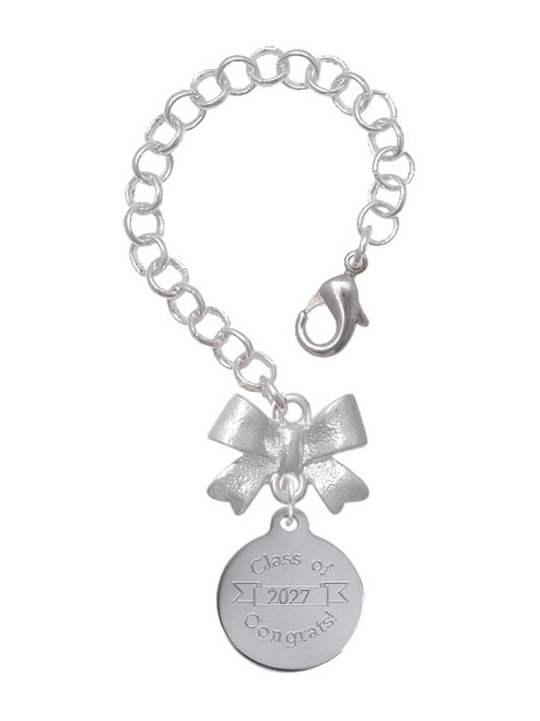Stainless Steel Disc Class of 2027 - Bow Charm Accessory for Tumblers and Thermal Cups