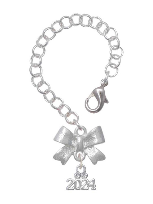 Silver Plated Mini Year 2024 - Bow Charm Accessory for Tumblers and Thermal Cups