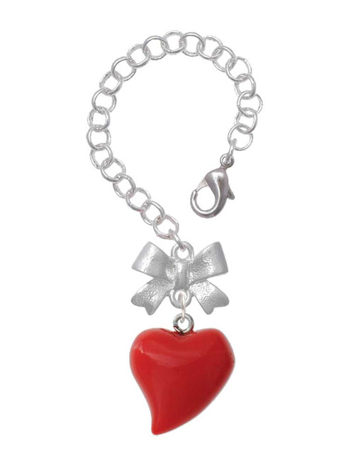 Resin Red Puffy Heart - Bow Charm Accessory for Tumblers and Thermal Cups