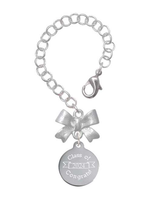 Stainless Steel Disc Class of 2024 - Bow Charm Accessory for Tumblers and Thermal Cups