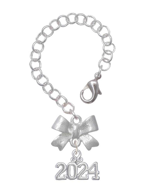 Silver Plated Horizontal Year 2024 - Bow Charm Accessory for Tumblers and Thermal Cups