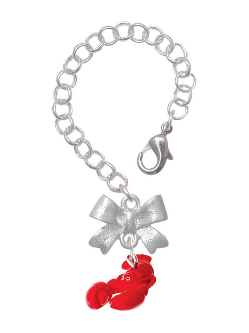 Resin Curved Red Lobster - Bow Charm Accessory for Tumblers and Thermal Cups