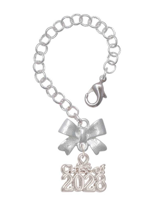 Silver Plated Class of 2028 - Bow Charm Accessory for Tumblers and Thermal Cups
