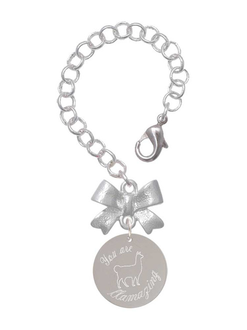 Stainless Steel You are LLAMAZING Llama Disc - Bow Charm Accessory for Tumblers and Thermal Cups