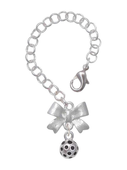 Silver Plated 3-D Pickleball Bow Charm Accessory for Tumblers and Thermal Cups