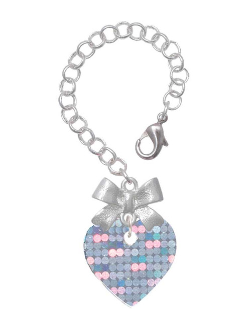 Acrylic Small Hologram Heart - Bow Charm Accessory for Tumblers and Thermal Cups
