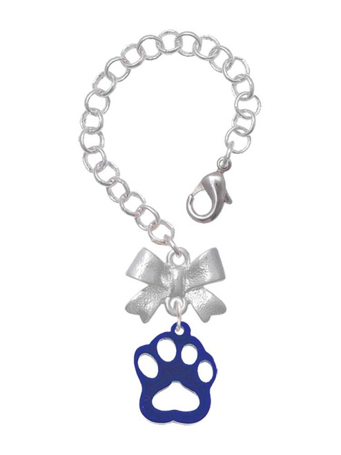Acrylic Small Paw Blue - Bow Charm Accessory for Tumblers and Thermal Cups