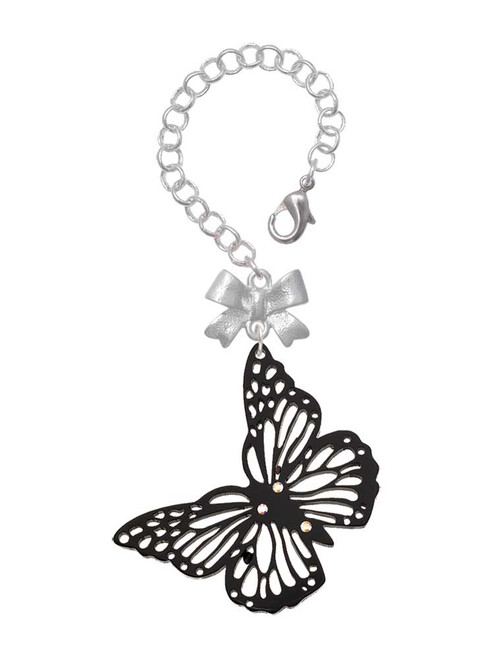 Acrylic Cut Out Butterfly Black - Bow Charm Accessory for Tumblers and Thermal Cups
