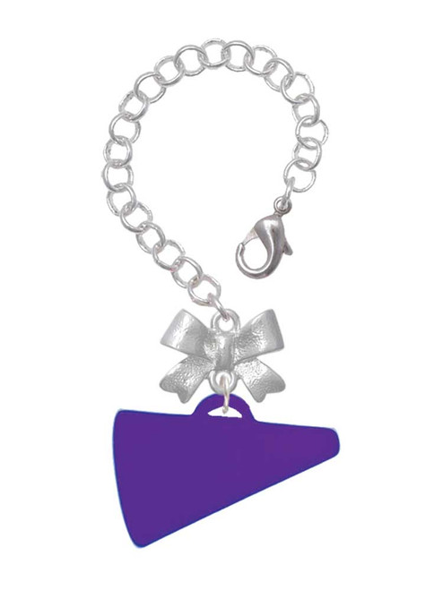 Acrylic Large Purple Megaphone - Bow Charm Accessory for Tumblers and Thermal Cups