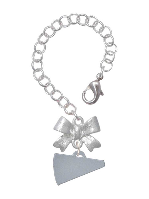 Acrylic Silver Plated Megaphone - Bow Charm Accessory for Tumblers and Thermal Cups