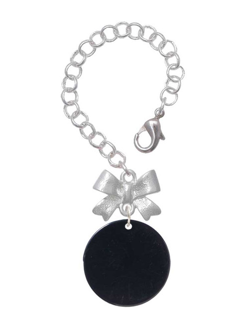 Acrylic 7/8" Disc Black - Bow Charm Accessory for Tumblers and Thermal Cups