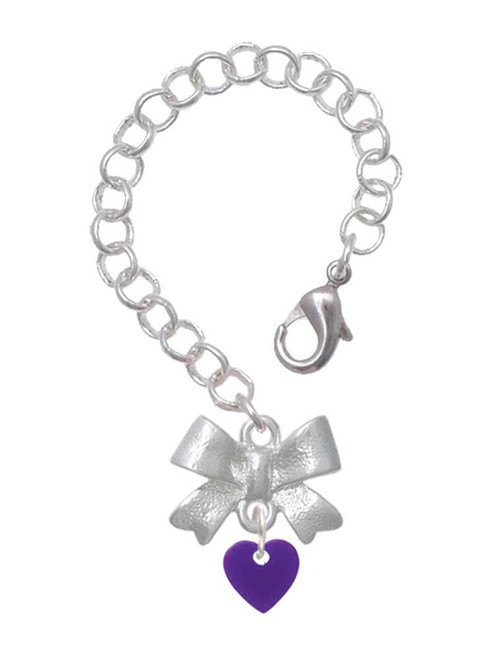 Acrylic 5/16" Purple Heart - Bow Charm Accessory for Tumblers and Thermal Cups