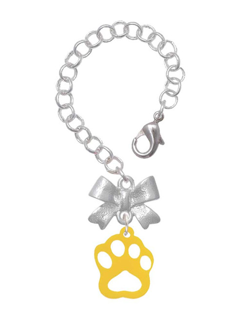 Acrylic Small Paw Yellow - Bow Charm Accessory for Tumblers and Thermal Cups