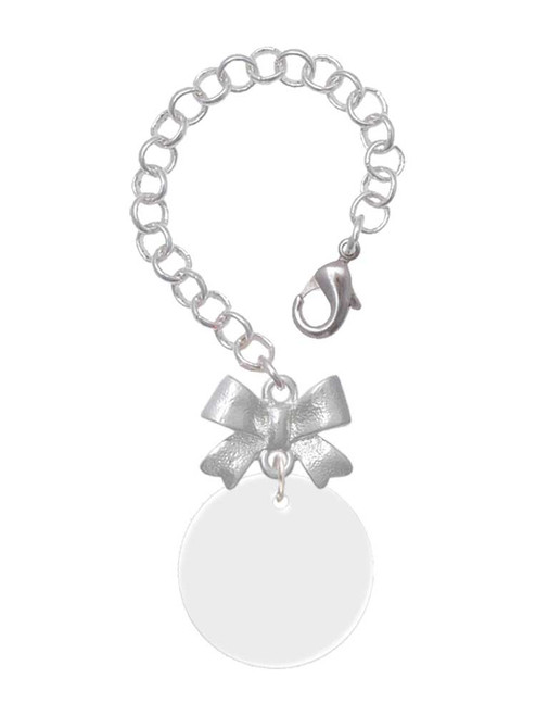 Acrylic 7/8" Disc Shimmer White - Bow Charm Accessory for Tumblers and Thermal Cups