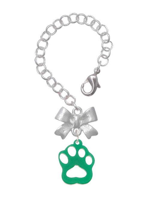 Acrylic Small Paw Green - Bow Charm Accessory for Tumblers and Thermal Cups