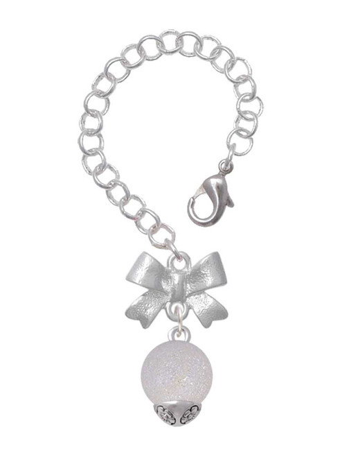 Silver-tone 12mm Stardust Round Spinner - Bow Charm Accessory for Tumblers and Thermal Cups