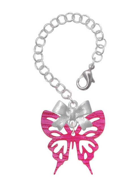 Acrylic Medium Cut Out Butterfly Magenta - Bow Charm Accessory for Tumblers and Thermal Cups