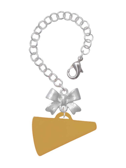 Acrylic Large Gold-tone Megaphone - Bow Charm Accessory for Tumblers and Thermal Cups