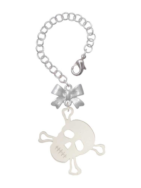 Acrylic Large Clear Skull - Bow Charm Accessory for Tumblers and Thermal Cups