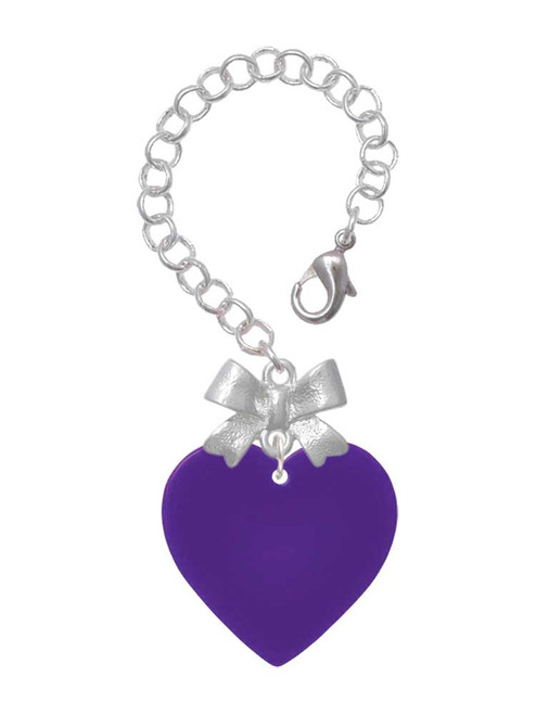 Acrylic 1" Purple Heart - Bow Charm Accessory for Tumblers and Thermal Cups