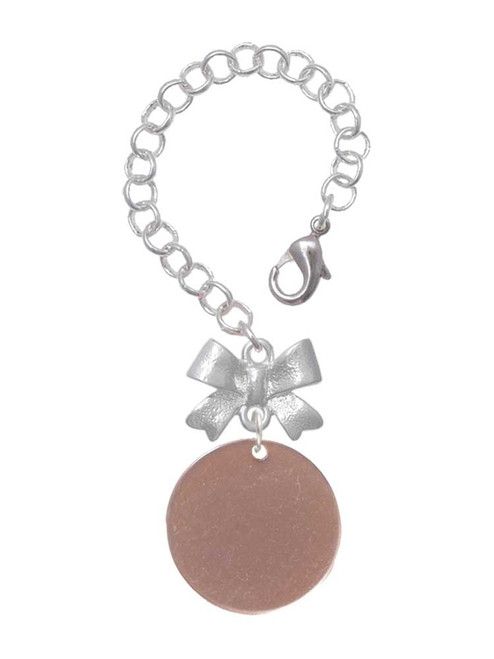 Acrylic 7/8" Disc Rose Gold-tone - Bow Charm Accessory for Tumblers and Thermal Cups