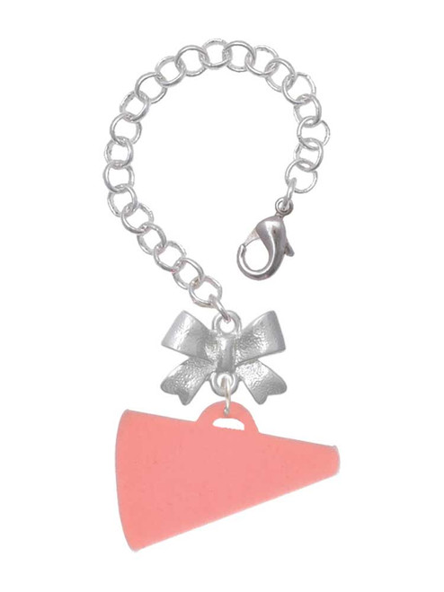 Acrylic Large Pink Megaphone - Bow Charm Accessory for Tumblers and Thermal Cups